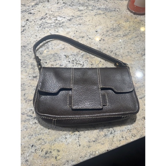 kate spade new york Handbags - Kate Spade New York Brown Leather Small Shoulder Bag Flap Red Lining